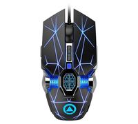 OUNONA Souris de Jeu Filaire USB Éclairage LED RGB Revêtement Peau Antidérapant Semelles Résistantes à l'usure Compatible Ordinateur Portable Souris Gaming Noire Mate Sonore