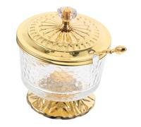 OUNONA Sucrier en Verre avec Couvercle Doré Pot à Épices Récipient à Sel Cuisine Design Vintage Maison Buffet 1 Set