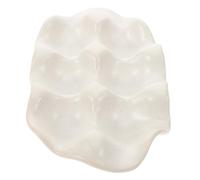 OUNONA Support à Œufs Céramique Vintage pour Réfrigérateur et Comptoir Plateau Protecteur de Rangement Cuisine Casier Pratique pour Œufs Frais Base de Stockage Élégante et Facile à