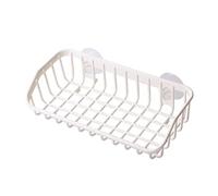 OUNONA Support de Rangement Mural Double Ventouse Étagère Plastique Multifonction pour Cuisine et Salle de Bain Organisateur Évier avec Drainage Installation Facile Charge Blanc