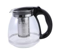 OUNONA Théière en verre avec poignée en acier inoxydable résistante à la chaleur 1500 ml (noir)