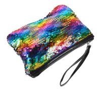 OUNONA Trousse de Maquillage à Paillettes Colorées 1 Pièce Paquet à Main Pratique Design Chic Organisateur de Voyage pour Cosmétiques