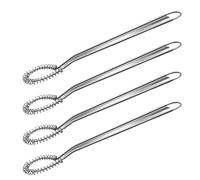 OUNONA Œufs Manuel en Acier Inoxydable Ressort 4 Pièces Batteur à Main Résistant à la Chaleur pour Mélanger Œufs Sauces et Crèmes Cuisine Portable pour Camping et Repas en Plein Air