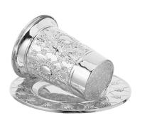 OUNONA Verre Judaica avec Sous Tasse Coupe à Vin pour Shabbat et Juives Matériaux Robustes Élégant Cadeau Traditionnel