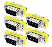 OUOU HD15 VGA SVGA Adapter Male to Female Coupler Gender Changer Mini 15 Pin Convert M/F Serial Cable Gender Changer Adaptateur (5 Pack)