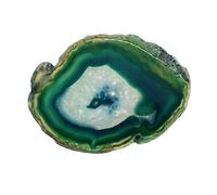 OUOULAJY 1 x 60-80mm Agate Quartz Cristal Tranche Pendentif pour Décoration de Maison Vert