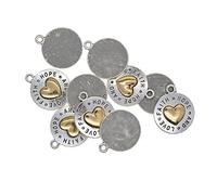 OUOULAJY 10x DIY Antique Charms Pendentifs Bijoux Amour Espoir Foi Coeur 24x20mm