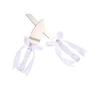 OUOULAJY Ensemble de pelle à gâteau de mariage - Outil de découpe pour dessert - Or diamant étoile