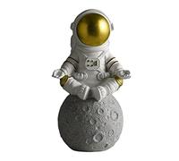 OUOULAJY Jolie statue d'astronaute, sculpture d'astronaute, cadeau pour hôtel, chambre d'enfant, artisanat doré méditer