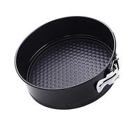 OUOULAJY Kitchen Craft Moule à gâteau rond anti-adhésif avec fond amovible Noir 24 x 7 cm