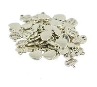 OUOULAJY Lot de 50 breloques en forme de cœur avec inscription « Thank You » pour colliers, bracelets, bijoux