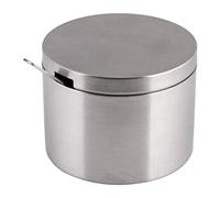OUOULAJY Sucrier en acier inoxydable avec couvercle et cuillère à sucre pour la maison, la cuisine, pot à épices