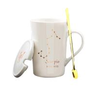 OUOULAJY Tasse en céramique sur le thème des constellations - Unique et accrocheur - Grande capacité - Tasse en céramique - Motif constellations - Scorpion blanc