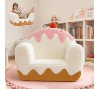 OUOZZZ Fauteuil Enfant en Polaire Sherpa Douce | Canapé Enfant et Mini Chauffeuse 1-6 Ans | Petit Siège de Lecture pour Chambre Fille ou Garçon, Design Moderne, Blanc Crème