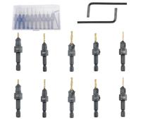 oupados 10 Pièces Forets Bois Réglables Jeu de Fraises Tige hexagonale Réglable avec Boîte pour le Travail du Bois