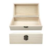 oupados 20×10×6CM Petite Boîte en Bois Boîte en Bois de Pin Rectangulaire Boîtes en Bois de Pin Brut Pour Ranger Bijoux Pièces de Monnaie Thé Grains de Café et Autres Petits Objets