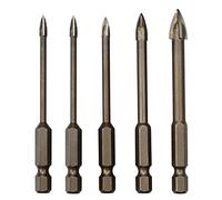 oupados Lot de 5 Triangle Foret Set, Forets pour Carrelage en Carbur, Outil de Forage Universel Efficace pour Verre, Carrelage, Béton, Marbre et Céramique(3/4/5/6/8mm)