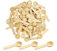 oupados Lot de 50 petites cuillères en bois naturel pour assaisonner sucre, café, confiture, miel, crème glacée, épices (6,8 x 2,4 x 1 cm)