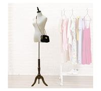 OUPAIAI Buste de Femme Mannequin Couture, Hauteur Réglable 120cm - 182cm Exposition Torse du Tailleur avec Base en Bois Bijoux Vêtements(Brown,B)