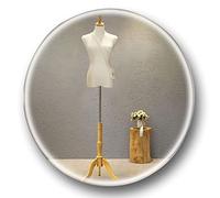 OUPAIAI Buste de Femme Mannequin Couture, Hauteur Réglable 120cm-182cm Exposition Torse du Tailleur pour L'affichage Bijoux Vêtements, 3 Styles Base(Natural,B)