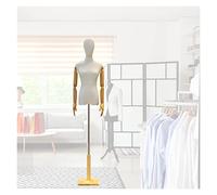 OUPAIAI Buste de Femme Mannequin Couture, Hauteur Réglable Torse du Tailleur avec Support en Bois Vêtements Bijoux À Coudre(Natural,B)