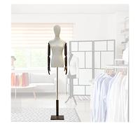 OUPAIAI Buste de Femme Mannequin Couture, Hauteur Réglable Torse du Tailleur avec Support en Bois Vêtements Bijoux À Coudre(Brown,B)