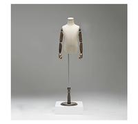 OUPAIAI Enfants Formes Vestimentaires Couture 2-3 Ans Torse Mannequin Une Base en Bois, Mannequin Tailleur Utiliser Enfants avec Support Réglable en Hauteur pour Vitrine Affichage(B,100#)
