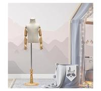 OUPAIAI Enfants Mannequin De Couture Formes Vestimentaires De Couture, Plage De Hauteur 32.6 "- 51.2" Enfants Mannequins Buste avec Base Ronde en Bois pour Vitrine Affichage(B,120#)