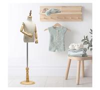 OUPAIAI Formes Vestimentaires pour Enfants Mannequin De Couture, Hauteur Réglable Mannequins pour Enfants avec Base en Bois pour Vitrine Affichage (4-5 Ans)(B,100#)