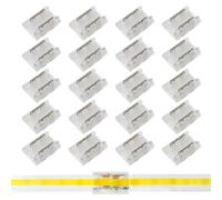 Oupdate 20 Pièces Connecteurs LED 2 Broches 10mm, Connecteurs Ruban LED Soudure Sans Fil pour Bandes LED COB, SMD 2835/3528 Unicolores, Connecteur Bande LED Transparent