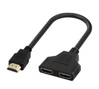 Oupdate Câble Adaptateur Repartiteur HDM 1080p Mâle vers Double Femelle Sorties Prise avec Câble 30cm Doubleur Splitter HDM HUB Multi Écran PC pour HDTV HD LED Moniteurs LCD et Projecteurs