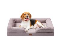 OUPEIWAWA Lit orthopédique pour chiens de taille moyenne et grande 109 x 84 x 21 cm, éponge haute densité à rebond élevé, lavable avec housse amovible, confortable, antidérapant, imperméable, kaki