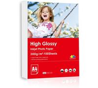 OUPP-300Gsm Papier Photo Brillant Épais A4 100 Feuilles-Kraft Papier Pour Imprimante Jet D'Encre, Pour L'Impression D'?uvres D'Art, Fabrication Cartonné, Carte Postale