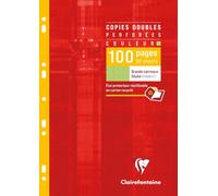 Oupp-4745c Un Étui De Copies Doubles Perforées Vertes-A4 21x29,7 Cm-100 Pages Grands Carreaux-Papier Blanc 90 G-Étui Réutilisable