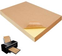 OUPP-60 Feuilles Papier Autocollant Imprimante 297 X 210Mm, Feuilles Autocollantes A4 Imprimante Papier Autocollant Kraft Pour Étiquettes Faites À La Main, Imprimante À Jet D'Encre Et Laser