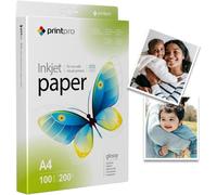 OUPP-Printpro Papier Photo A4 Brillant Et Blanc-Idéal Pour Les Imprimantes À Jet D'Encre-Papier Photo A4 Brillant-Résistant À L'Eau Et À Sec-200G/M² A4-100 Feuilles