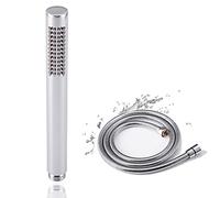 Oupukle Pommeau de Douche avec Tuyau, Pommeau Douche + 1,5 M Tuyau de Douche Flexible, Haute Pression Douchette Pommeau Economiseur d'eau, Douchette Pommeau Acier Inoxydable, 1 Modes (Ronde)