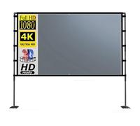 OUQAERM Toile Projection Écran de projecteur avec Support, Plaque Fer Pliable Anti-lumière, Double(100 inch)