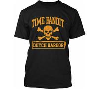 OUQIAO Time Bandit Deadliest Catch Dutch Harbor T-Shirt Black Black XL