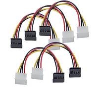 OUQYLG Lot de 5 câbles d'extension SATA vers Molex - 17,8 cm - 4 broches Molex vers SATA