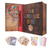 Our Adventure Book Album Photo Scrapbooking,Vintage Style, Voyage DIY/Journal de Couple/Livre d'anniversaire de Mariage,Cadeau de Fête des Mères, Cadeaux pour la Saint Valentin, 12 * 12Inch
