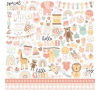 Our Baby Girl Cardstock Stickers 12"X12"-Elements