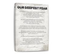 Our Deepest Fear Canvas Wall Art Marianne Williamson Quote Print Powerful Beyond Measure Child of God Office Decor(Framed,08x12inch(20x30cm))