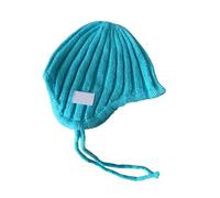 our fave Bonnet d'hiver épais côtelé entrelacé avec cordons de serrage élégants et couverture complète des oreilles Constamment confortable Chapeau d'hiver unisexe tressé, bleu, taille unique