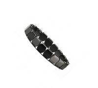 our fave Bracelet élastique unisexe avec perles carrées en hématite, One Size, Comme décrit