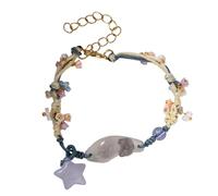 our fave Bracelet réglable en résine en forme de chat avec étoiles et fleurs pour filles, One Size, Comme décrit