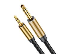 our fave Câble de liaison sonore de 3,5 mm à 6,5 mm, nylon tissé pour la | Cordon tressé en nylon entrelacé pour machine à tambour et appareil sonore, ton clair et transmission claire, extrémité dorée