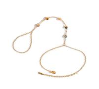 our fave Chaîne réglable en acier inoxydable avec zircon multicolore étincelant - Léger et confortable - Pour femme - Pour un usage quotidien - Accessoires de mariage - Bijoux de doigt réglables