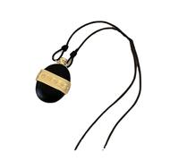 our fave Collier à breloques en forme de flasque, chaîne réglable, bijou de cou unique, texture bois, pour étudiants, collier vintage professionnel