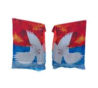 our fave Drapeau de danse léger en mousseline de soie avec accessoires de colombes de paix pour événements en plein air pour fêtes, grands drapeaux de louange